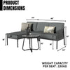 VIRASAT FURNITURE 4 SEATER L-SHAPE OUTDOOR PATIO SOFA SET WITH THICK CUSHIONS & SIDE TABLE (GREY)