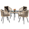 Virasat Outdoor Patio Seating Set 4 Chairs and 1 Table Set (Tan + Black)-VIRASAT FURNITURE & FURNISHING