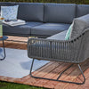 VIRASAT FURNITURE L-SHAPE OUTDOOR ROPE SOFA SET 6-SEATER WITH CENTER TABLE (GREY)