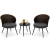 Virasat Outdoor Patio Seating Set 2 Chairs and 1 Table Set (Black + Brown)-VIRASAT FURNITURE & FURNISHING