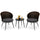 Virasat Outdoor Patio Seating Set 2 Chairs and 1 Table Set (Black + Brown)-VIRASAT FURNITURE & FURNISHING