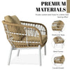 VIRASAT FURNITURE Outdoor Rope 3-Piece Patio Set (Beige & Dark Cream)