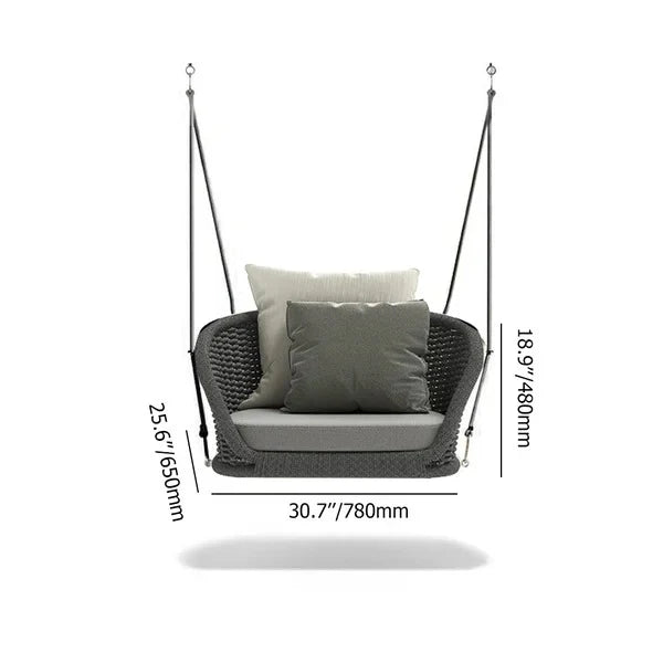 Virasat Single Seater Hanging Swing Without Stand For Balcony, Garden Swing (Black)-VIRASAT FURNITURE & FURNISHING