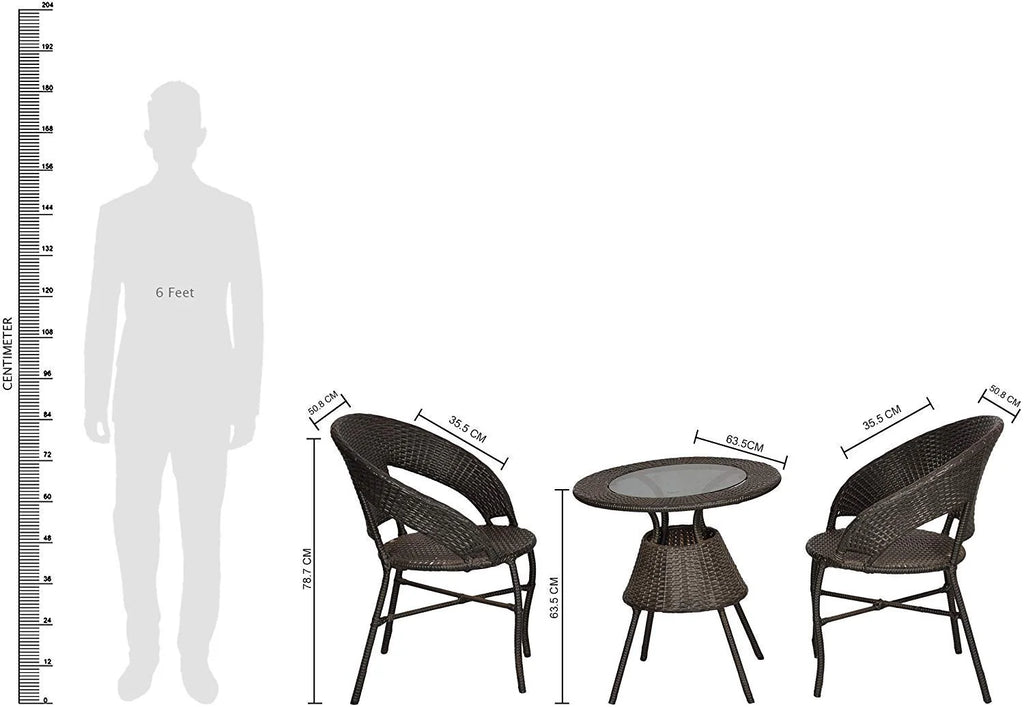 Virasat Outdoor Patio Seating Set 2 Chairs and 1 Table Set (Cream)-VIRASAT FURNITURE & FURNISHING
