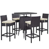 Virasat Outdoor Patio Bar Sets 4 Chairs and 1 Table (Dark Brown)-VIRASAT FURNITURE & FURNISHING