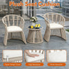 VIRASAT FURNITURE Outdoor Rope 3-Piece Patio Set (Beige & Off-White)