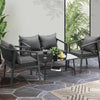 Virasat Outdoor Sofa Set 2 Seater, 2 Single Seater and 1 Center Table (Dark Grey) Braided & Rope-VIRASAT FURNITURE & FURNISHING