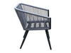 Virasat Outdoor Patio Seating Set 2 Chairs and 1 Table Set (Grey) Braided & Rope-VIRASAT FURNITURE & FURNISHING