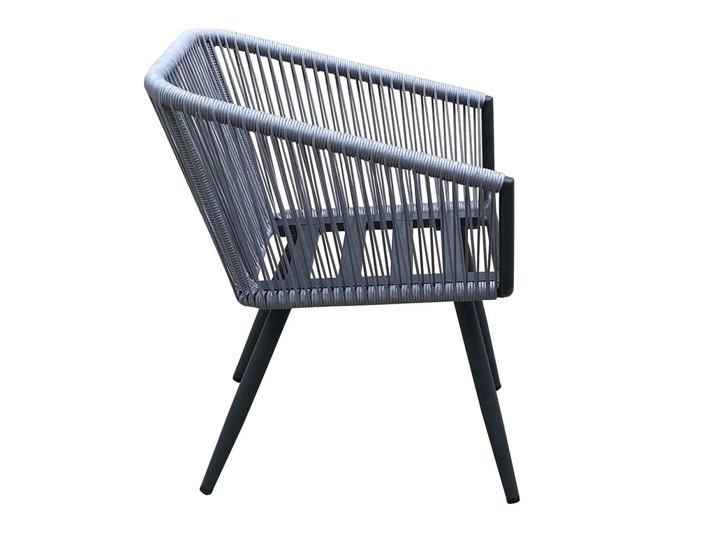 Virasat Outdoor Patio Seating Set 2 Chairs and 1 Table Set (Grey) Braided & Rope-VIRASAT FURNITURE & FURNISHING