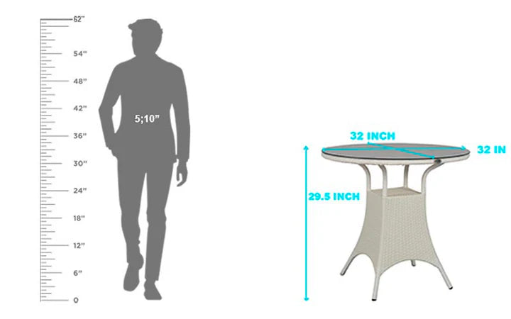 Virasat Outdoor Patio Seating Set 4 Chairs and 1 Table Set (White)-VIRASAT FURNITURE & FURNISHING