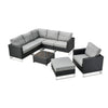 VIRASAT FURNITURE L-SHAPE OUTDOOR RATTAN WICKER SOFA SET 7-SEATER