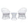 VIRASAT FURNITURE Outdoor Wicker Patio Set with Glass Top Table