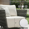 VIRASAT FURNITURE Outdoor Rope 3-Piece Patio Sofa Set (Grey & Off-White)
