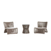 VIRASAT FURNITURE 3-Piece Outdoor Beige Rope Patio Set