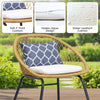 VIRASAT FURNITURE Outdoor Wicker 3-Piece Patio Set (Beige & White)