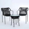 VIRASAT FURNITURE 3-Piece Outdoor Grey Rope Patio Set with Cushions & Center Table
