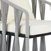 VIRASAT FURNITURE Outdoor Rope 3-Piece Patio Set (Grey & Cream)
