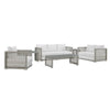 VIRASAT FURNITURE OUTDOOR WICKER WOVEN 6 PIECES SECTIONAL PATIO FURNITURE SET (GREY)