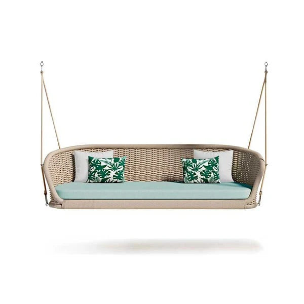 Virasat Three Seater Hanging Swing Without Stand For Balcony, Garden Swing (Cream)-VIRASAT FURNITURE & FURNISHING