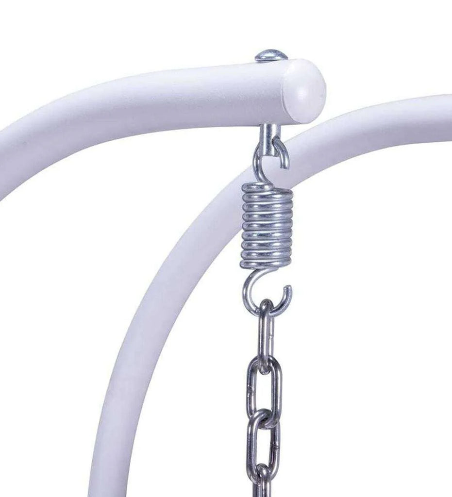 Virasat Double Seater Hanging Swing With Stand For Balcony, Garden Swing (White)-VIRASAT FURNITURE & FURNISHING