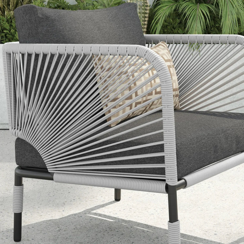 VIRASAT FURNITURE 3-Piece Outdoor Rope Patio Furniture Set with Cushions & Center Table – Beige