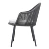 Virasat Outdoor Patio Seating Set 2 Chairs and 1 Table Set (Grey) Braided & Rope-VIRASAT FURNITURE & FURNISHING