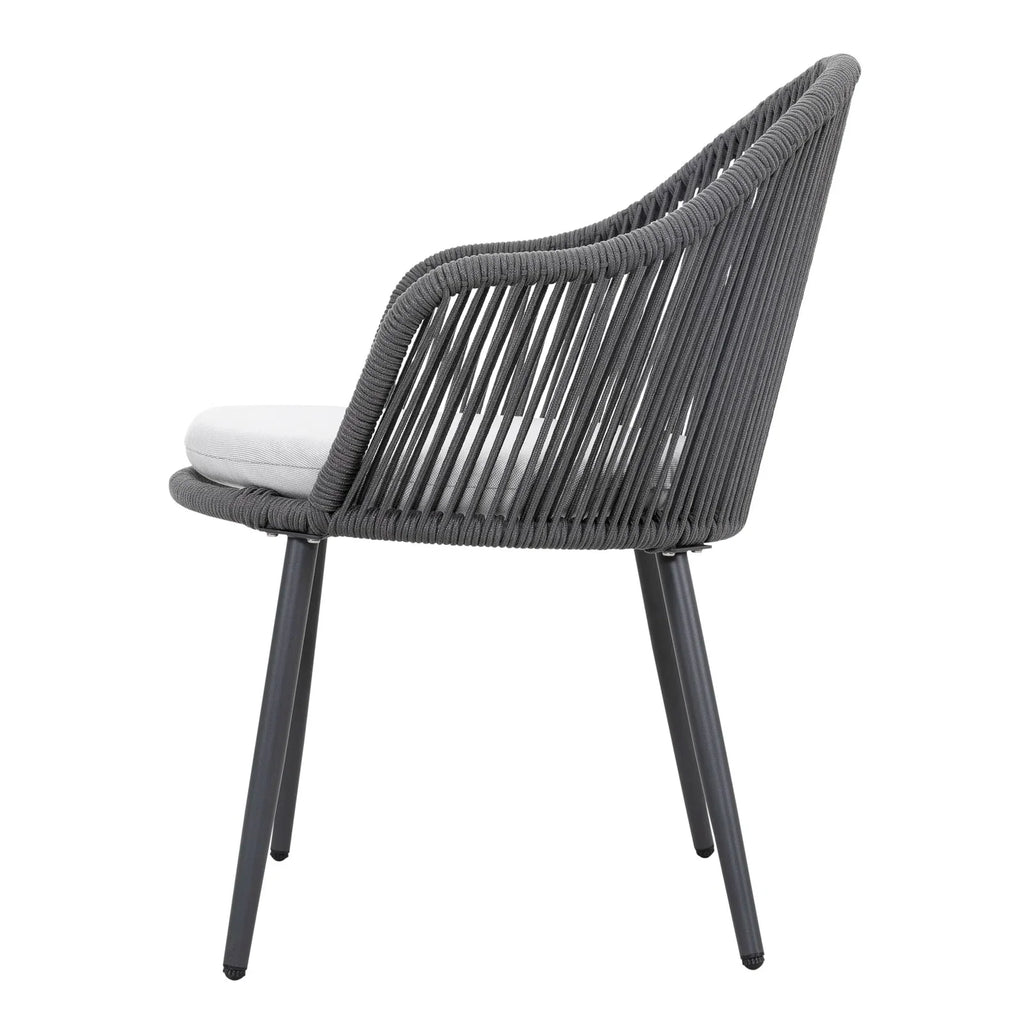Virasat Outdoor Patio Seating Set 2 Chairs and 1 Table Set (Grey) Braided & Rope-VIRASAT FURNITURE & FURNISHING