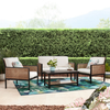 Virasat Outdoor Garden Balcony Sofa Set 2 Seater, 2 Single Seater and 1 Center Table Set (Brown)