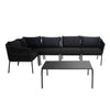 VIRASAT FURNITURE 6 SEATER L-SHAPE OUTDOOR BLACK ROPE SOFA SET