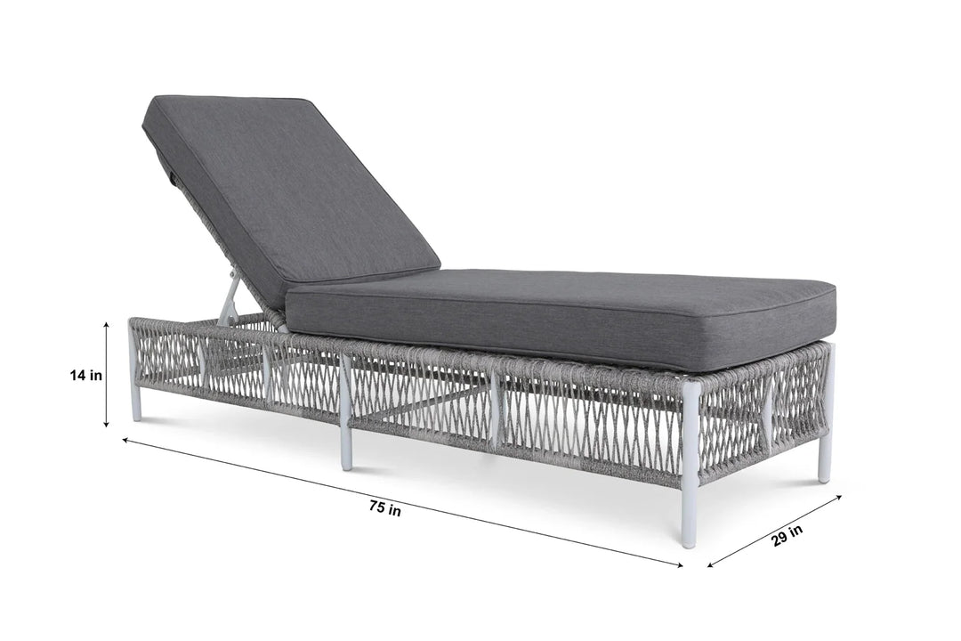 Virasat Jerome Outdoor Swimming Poolside Lounger Set of 2 (Grey)