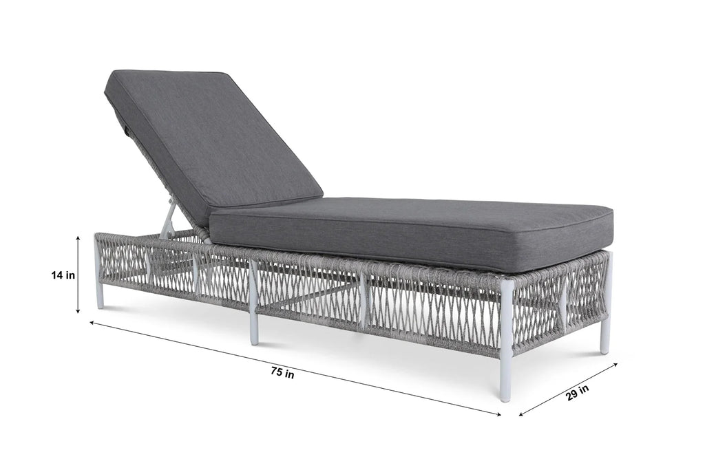 Virasat Outdoor Swimming Poolside Lounger Set of 2 Grey-VIRASAT FURNITURE & FURNISHING