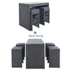 Virasat Outdoor Bar Sets 4 Chairs and 1 Table Patio Bar Set (Grey)-VIRASAT FURNITURE & FURNISHING
