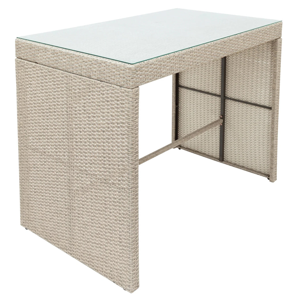 Virasat Outdoor Bar Sets 4 Chairs and 1 Table Patio Bar Set (Cream)-VIRASAT FURNITURE & FURNISHING