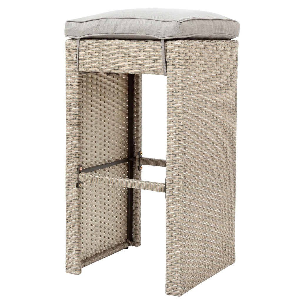 Virasat Outdoor Bar Sets 4 Chairs and 1 Table Patio Bar Set (Cream)-VIRASAT FURNITURE & FURNISHING