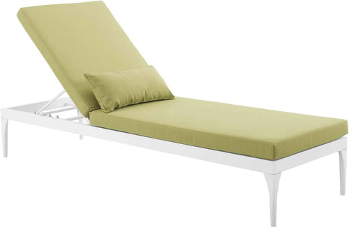 Virasat Outdoor Swimming Poolside Lounger White Green-VIRASAT FURNITURE & FURNISHING