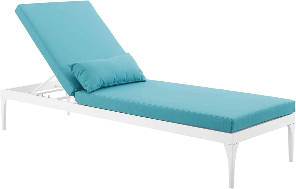 Virasat Outdoor Swimming Poolside Lounger White Sky Blue-VIRASAT FURNITURE & FURNISHING