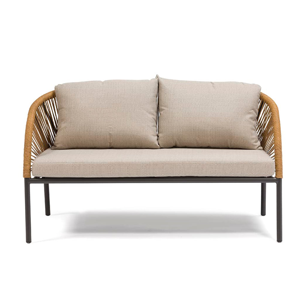 Virasat Outdoor Sofa Set 2 Seater, 2 Single Seater and 1 Center Table Set (Beige) Braided & Rope-VIRASAT FURNITURE & FURNISHING
