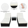Virasat Outdoor Swimming Poolside Lounger (Set of 2) With 1 Side Table (Black + White)-VIRASAT FURNITURE & FURNISHING
