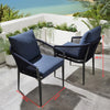 VIRASAT FURNITURE LUIS OUTDOOR PATIO SEATING SET 2 CHAIRS AND 1 TABLE SET (BLACK+BLUE) BRAIDED & ROPE