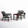 VIRASAT FURNITURE ELICIA OUTDOOR PATIO SEATING SET 2 CHAIRS AND 1 TABLE SET (BLACK) BRAIDED & ROPE