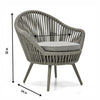 VIRASAT FURNITURE FAUX OUTDOOR PATIO SEATING SET 2 CHAIRS AND 1 TABLE SET (GREY) BRAIDED & ROPE