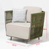 VIRASAT FURNITURE OUTDOOR ROPE SOFA SET 6-SEATER WITH CENTER TABLE (GREEN & BEIGE) - BRAIDED GARDEN & BALCONY SET
