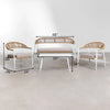 Virasat Outdoor Sofa Set 2 Seater, 2 Single Seater and 1 Center Table Set (White+Brown) Braided & Rope-VIRASAT FURNITURE & FURNISHING