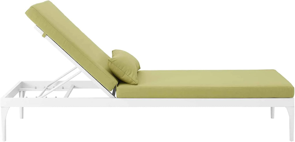 Virasat Outdoor Swimming Poolside Lounger White Green-VIRASAT FURNITURE & FURNISHING