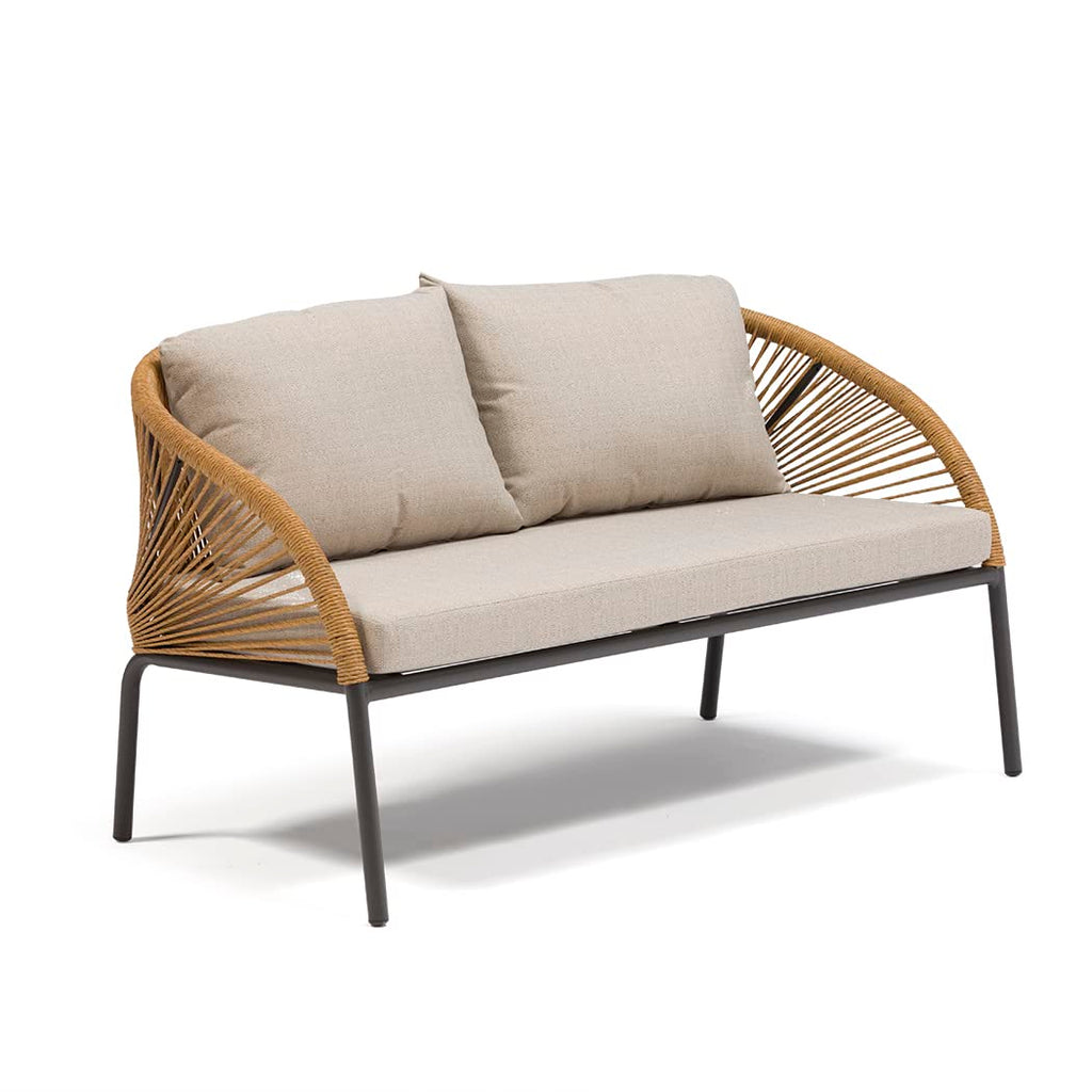 Virasat Outdoor Sofa Set 2 Seater, 2 Single Seater and 1 Center Table Set (Beige) Braided & Rope-VIRASAT FURNITURE & FURNISHING