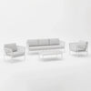 Virasat Outdoor Garden Balcony Sofa Set 2 Seater, 2 Single seater and 1 Center Table Set, Braid & Rope(Grey)-VIRASAT FURNITURE & FURNISHING