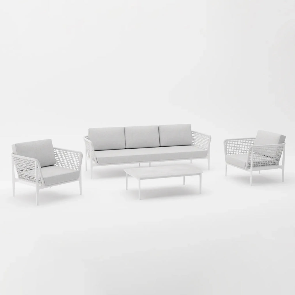 Virasat Outdoor Garden Balcony Sofa Set 2 Seater, 2 Single seater and 1 Center Table Set, Braid & Rope(Grey)-VIRASAT FURNITURE & FURNISHING