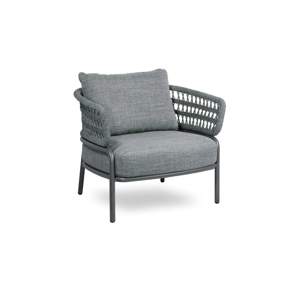 Virasat Outdoor Garden Balcony Sofa Set 2 Seater, 2 Single Seater 1 Center Table Set Braid & Rope (Dark Grey)-VIRASAT FURNITURE & FURNISHING