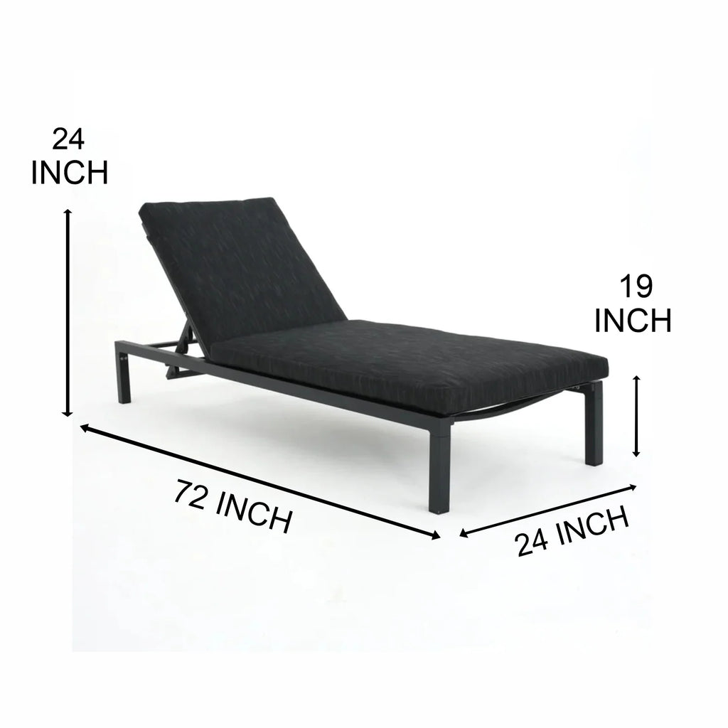 Virasat Outdoor Swimming Poolside Lounger Black-VIRASAT FURNITURE & FURNISHING