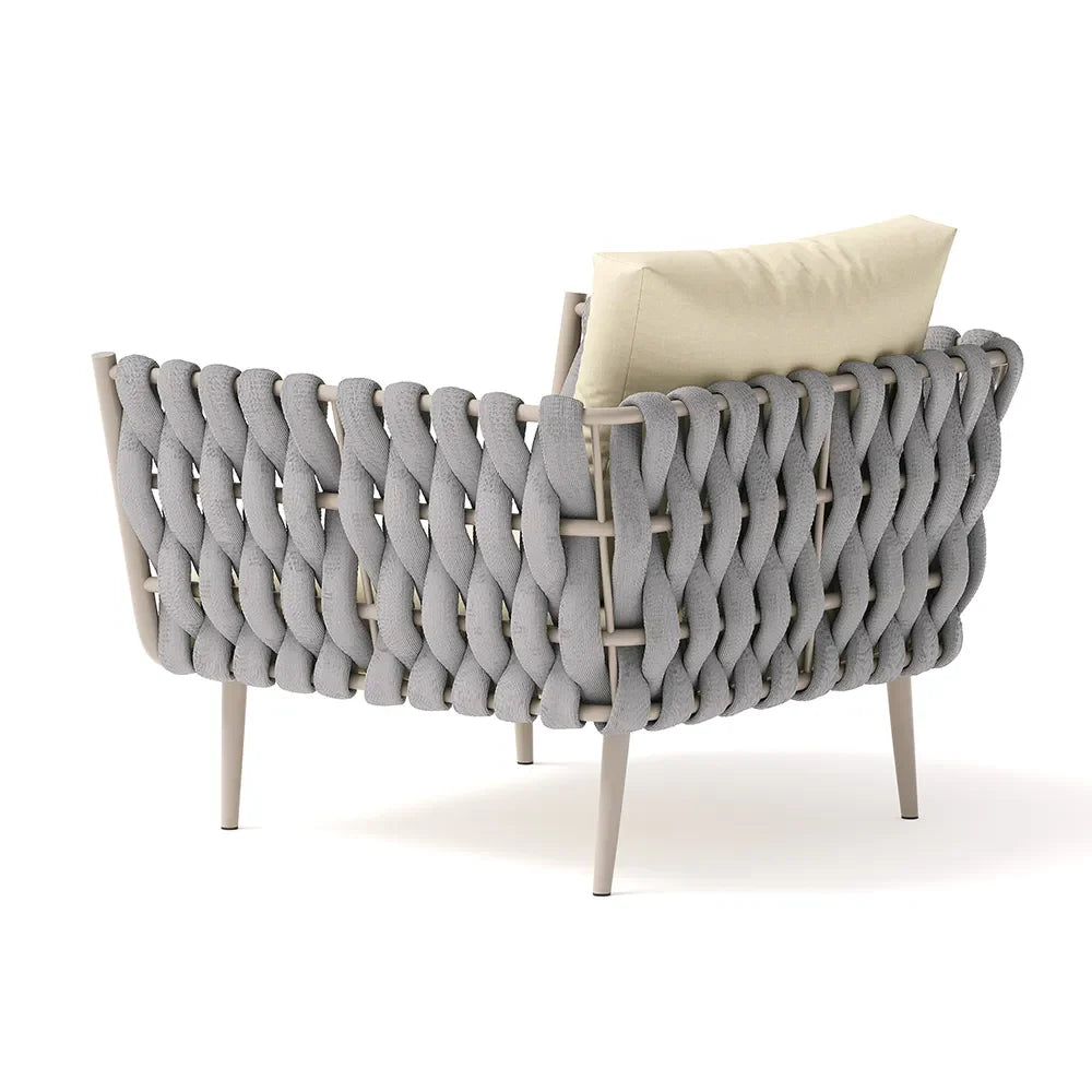 Virasat Outdoor Garden Balcony Sofa Set 2 Seater, 2 Single Seater and 1 Center Table Set, Braid & Rope (Beige + Grey)-VIRASAT FURNITURE & FURNISHING